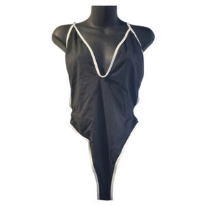 Icon Swim Black Thong One piece Swimsuit XL